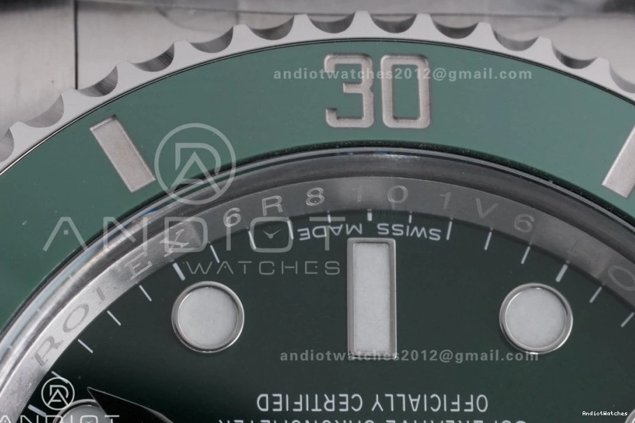 Sporty SA 1:1 Best 1125 904L Green Edition 116610 On Submariner SS LV Clean Hulk Ceramic Bracelet 0524